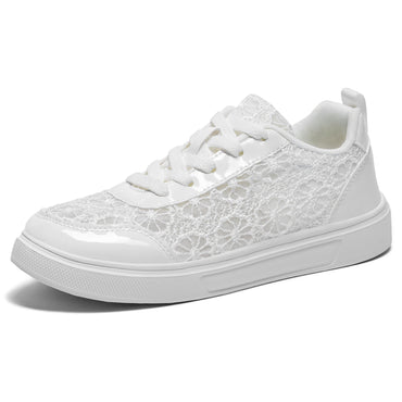 Women's Mesh Lace Canvas Sneakers | Breathable Lace-Up Fashion Shoes