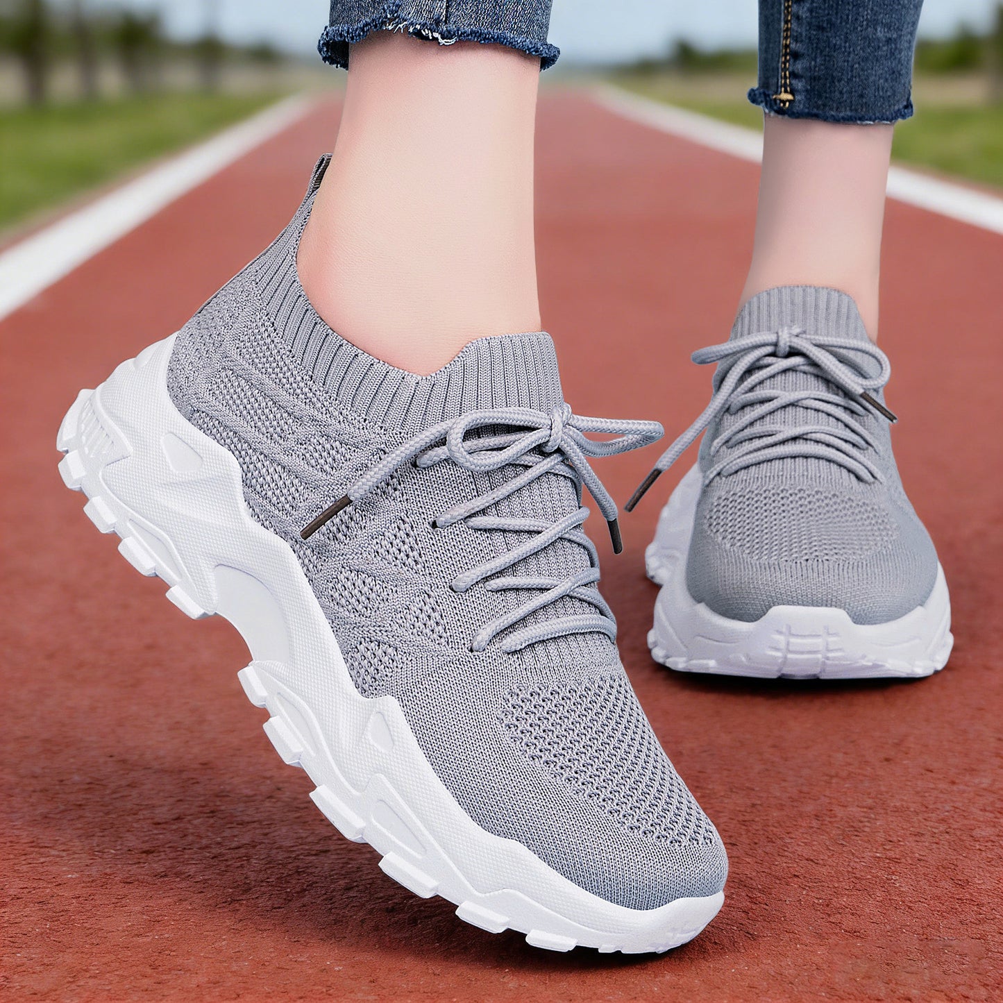 Unityfoot JM888 Knit Running Shoes – Breathable Lightweight Sneakers for Men & Women